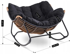 Hintafotel Fekete Párnával. ELTON