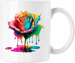 Bögre Rózsa Virágok zöld művészet 5 Fehér 330ml