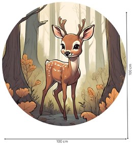PIPPER. Kör alakú falmatrica "Szarvas az erdőben" Méret: 60cm