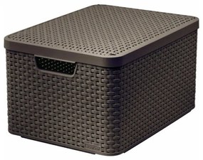 Sötétbarna fedeles műanyag tárolódoboz 33x44,5x25 cm Style – Curver