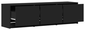 fekete szerelt fa TV-szekrény LED-ekkel 140 x 34 x 40 cm