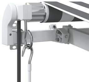 antracitszürke-fehér LED-es automata napellenző 600 x 300 cm