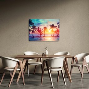 Kép - trópusi naplemente (üvegen) (70x50 cm)