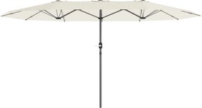 Outsunny Kétoldalas Napernyő 436 x 260 cm, UV Védelemmel Ellátott Acél Napernyő Kurblival, Ovális Balkon Napernyő Strand Napernyő Szélálló Stabil Piac