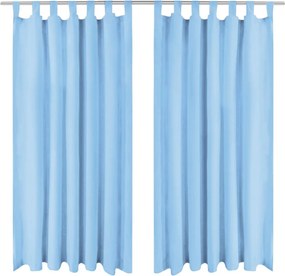 vidaXL 2 db türkizkék mikroszatén függöny karikákkal 140 x 175 cm