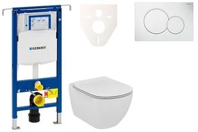 Fali WC szett Geberit előtétfalas szereléshez + Ideal Standard Tesi WC 111.355.00.5NE1