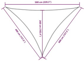 barna háromszög alakú oxford-szövet napvitorla 4 x 4 x 5,8 m