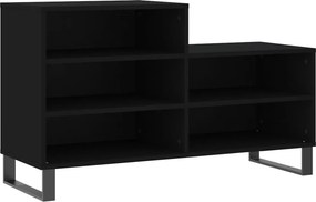 vidaXL fekete szerelt fa cipősszekrény 102x36x60 cm