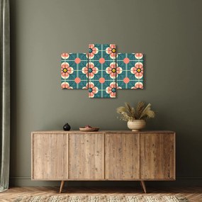 Kép - Retro virágminta (90x60 cm)