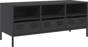 vidaXL fekete hidegen hengerelt acél TV-szekrény 101,5 x 39 x 43,5 cm
