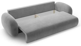 Sötétszürke bársony kinyitható-tárolóhelyes kanapé 262 cm Tonale – Cosmopolitan Design