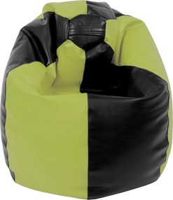 Mara babzsákfotel - műbőr - fekete/zöld - 200 liter R