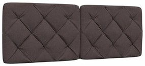 sötétbarna szövet ágykeret LED-ekkel matrac nélkül 140 x 190 cm