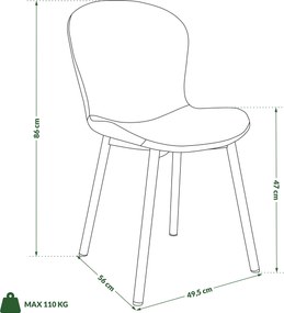 MAZZONI EXPORT FIORA Bézs (Apia 453 szövet) / szürke-bézs váz (cashmere) – MODERN KÁRPITOZOTT CHENILLE SZÉK NAPPALIBA/ÉTKEZŐBE