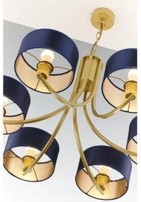 Jupiter 2095 - Láncos csillár ARTHUR 6xE27/15W/230V kék/arany