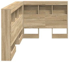 Tároló fejtámla polcokkal tárolóval sonoma tölgy 90 cm Faanyag