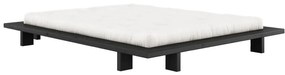 Fekete franciaágy fenyőfából, ráccsal 160x200 cm Japan - Karup Design
