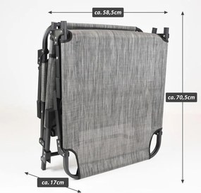 Összecsukható napozóágy 189,5 x 58,5 x 33,5 cm szürke