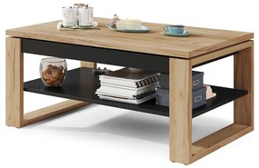 NEA konferencia asztal emelhető lappal és polccal, craft tölgy/fekete