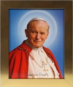 Vászonkép 30x25 Szent II. János Pál Pápa Arany Keret