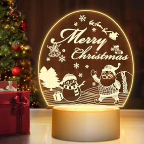 Éjszakai Lámpa Neon Akril Dekoráció 3D Led Merry Cristmas