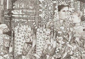 Fali tapéta Panorámával Virágos portrék 208x146 Ragasztó