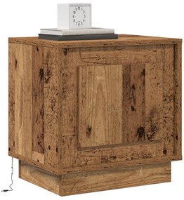 Éjjeli szekrény LED világítással 2 db Régi fa 44x34,5x45 cm