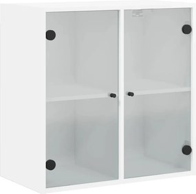 vidaXL fehér faliszekrény üvegajtókkal 68 x 37 x 68,5 cm