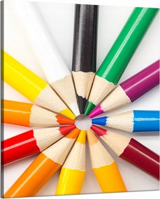 Vászonkép Színes ceruzák Színes képzelet kör 80x100