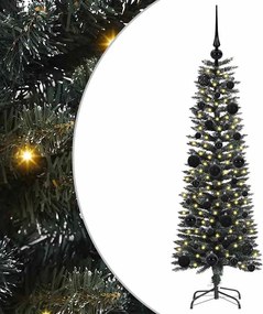 vidaXL Mű karácsonyfa 150 LED-del Zöld 120 cm PVC és Műanyag és Acél