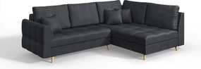 Sötétszürke sarokkanapé (jobb oldali) Ariella – Ropez