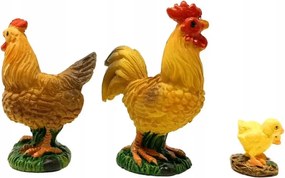 Kakas, tyúk és csirke szett karácsonyi betlehemhez- 15-20cm-es figurákhoz