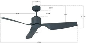 Lucci Air 210527 - Mennyezeti ventilátor AIRFUSION CLIMATE II fekete + távirányító