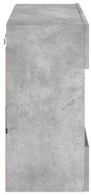 betonszürke falra szerelhető TV-szekrény LED-del 78,5x30x60,5cm