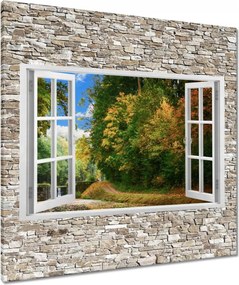 Vászonkép 80x80 Őszi kilátás az ablakból