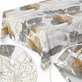Abrosz Foltálló 140x220 CM Asztalra Sima Matt Bézs Szürke Levelek 039