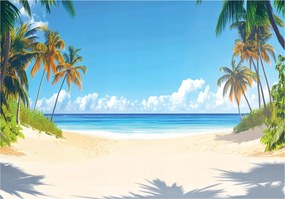 3D Fotótapéta Tengerpart Pálmafák Természet Falra Hálószoba Nappali 350x250