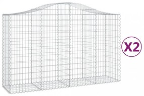 2 db íves horganyzott vas gabion kosár 200x50x120/140 cm