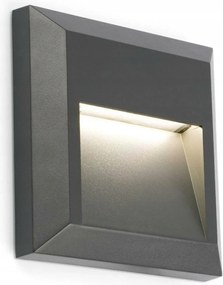 Led fali lámpa Faro Grant C sötétszürke, 1W, IP65, IK10, 3000K