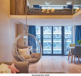 Függő fotel, átlátszó/arany/szürke, BUBBLE NEW TYP 1