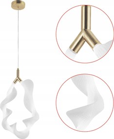 Stílusos Led Függő Lámpa Fehér Hullámos Egyetlen Arany ékezetek