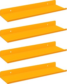 vidaXL Lebegő polc 4 pcs Mustár sárga 30 x 9 x 2,5 cm Acél