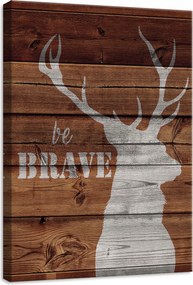 Vászonkép 50x70 Szarvas szarvak fa barna fehér természet motívum rusztikus