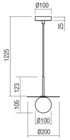 Redo 01-2728 - Csillár zsinóron PLATO 1xG9/10W/230V átm. 20 cm fekete