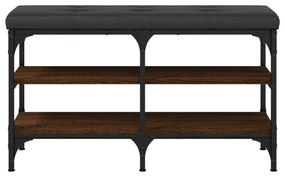 barna tölgy színű szerelt fa cipőtároló pad 82 x 32 x 47 cm