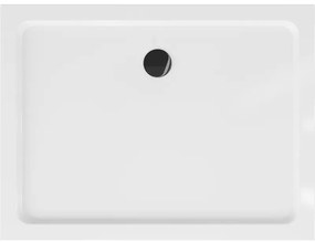 Mexen SLIM - Négyszögletű zuhanytálca 140x90x5cm + fekete szifon, fehér, 40109014B