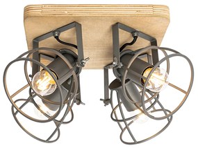 Ipari spotlámpa fa sötétszürke állítható 4-lámpás - Arthur