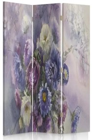 Gario Paraván Lila virágcsokorral Méret: 110 x 170 cm, Kivitelezés: Klasszikus paraván