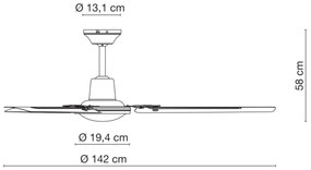 ZEVENTI - Tofino mennyezeti ventilátor fehér