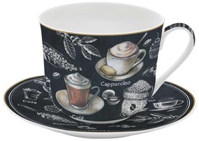 Porcelán kávés nagy csésze díszdobozban Barista